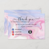 Glitter Pink Marble Splash Liquid Hartelijk dank Bedankkaart (Voorkant / Achterkant)