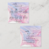 Glitter Pink Marble Splash Nail Application Guide Vierkante Visitekaartje (Voorkant / Achterkant)