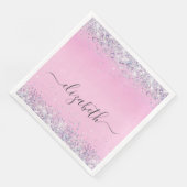 Glitter Pink Monogrammed Servet (Hoek)