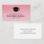 Glitter Pink Ombre Chic Graduy Capsule Naam Invoeg Visitekaartje (Voorkant / Achterkant)