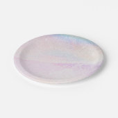 Glitter Pink Ombre Eenhoorn Prinses Holografisch Papieren Bordje (Gekanteld)