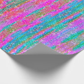 Glitter Pink Paars Blauwgroen Blue Girly Ontkoppel Cadeaupapier (Hoek)