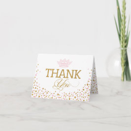 Glitter Pink Sprinkles Royal Princess Dank je Bedankkaart