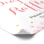 Glitter Pink star Waterverf Diaper Raffle Poster (Hoek)