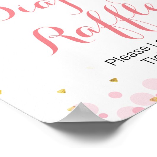 Glitter Pink star Waterverf Diaper Raffle Poster (Hoek)