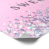 Glitter Pink Sweet 16 Birthday Party Welcome Poster (Hoek)