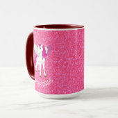 Glitter Pink Unicorn Mok (Voorkant links)