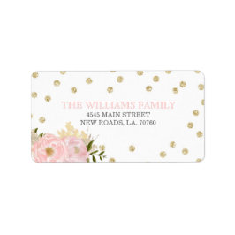 Glitter Pioen Bruiloft Labels