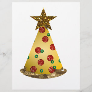 glitter pizza kerstboom briefhoofd sjabloon