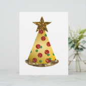 glitter pizza kerstboom briefhoofd sjabloon (Staand voorkant)