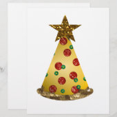 glitter pizza kerstboom briefhoofd sjabloon (Voorkant / Achterkant)