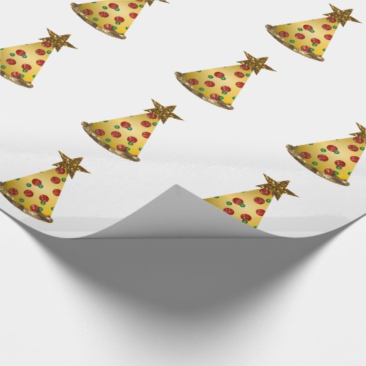 glitter pizza kerstboom cadeaupapier (Hoek)