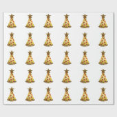 glitter pizza kerstboom cadeaupapier (Vlak)