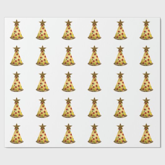 glitter pizza kerstboom cadeaupapier (Vlak)