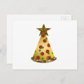 glitter pizza kerstboom feestdagenkaart (Voorkant / Achterkant)