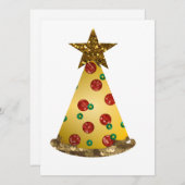 glitter pizza kerstboom feestdagenkaart (Voorkant / Achterkant)