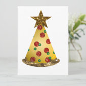 glitter pizza kerstboom feestdagenkaart (Staand voorkant)