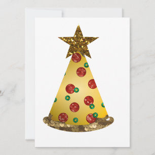 glitter pizza kerstboom feestdagenkaart