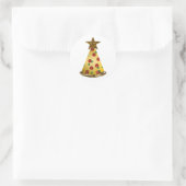 glitter pizza kerstboom ronde sticker (Tas)