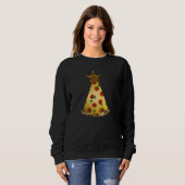 Glitter Pizza Kerstboom Vrouwen Sweatshirt (Voorkant volledig)