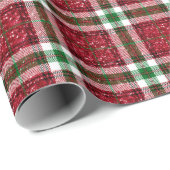 Glitter Plaid Christmas Cadeaupapier (Rol Hoek)
