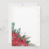 Glitter Poinsettia Rode Bloemen Kerstbruiloft Kaart (Achterkant)