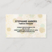 Glitter Polka Dot Pattern Visitekaartje (Achterkant)