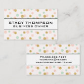 Glitter Polka Dot Pattern Visitekaartje (Voorkant / Achterkant)