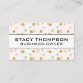 Glitter Polka Dot Pattern Visitekaartje (Voorkant)