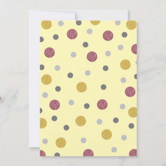 Glitter Polka Dots 1st verjaardag Kaart (Achterkant)