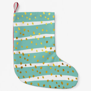 Glitter polka stippen en strepen illustratiepatter kleine kerstsok