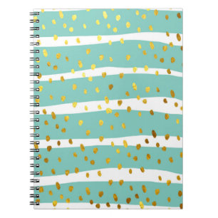Glitter polka stippen en strepen illustratiepatter notitieboek