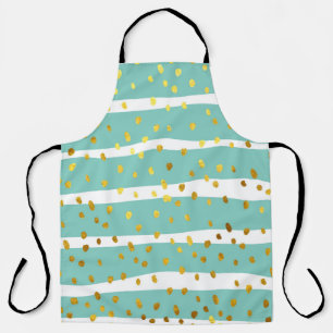 Glitter polka stippen en strepen illustratiepatter schort