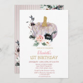 Glitter pompoen bloemen verjaardag kaart (Voorkant / Achterkant)