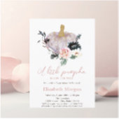 Glitter Pompoen, Bloemen Waterverf Baby shower Kaart