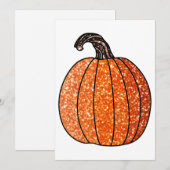 Glitter Pompoen Feestdagenkaart (Voorkant / Achterkant)