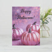 Glitter Pompoenen Halloween Wenskaart Kaart (Staand voorkant)