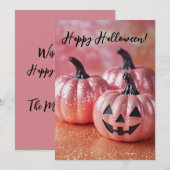 Glitter Pompoenen Halloween Wenskaart Kaart (Voorkant / Achterkant)