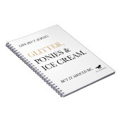 Glitter-, ponies- en ijsvormer-laptop notitieboek (Rechterzijde)