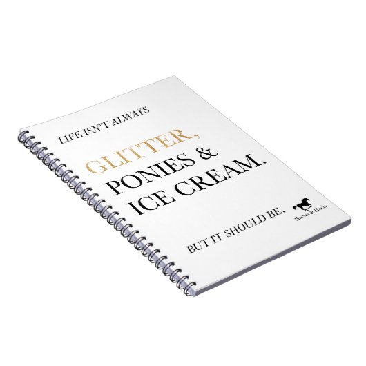Glitter-, ponies- en ijsvormer-laptop notitieboek (Rechterzijde)