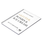 Glitter-, ponies- en ijsvormer-laptop notitieboek (Linkerzijde)