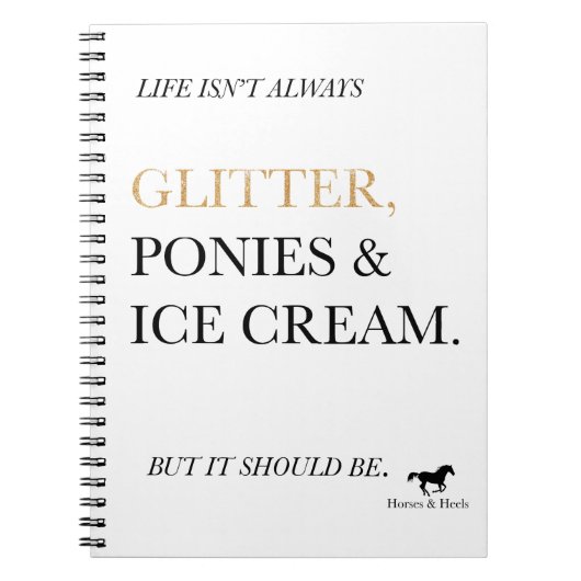 Glitter-, ponies- en ijsvormer-laptop notitieboek (Voorkant)