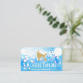 Glitter Poodle | Bokeh Glow Shimmer Visitekaartje (Staand voorkant)