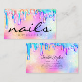 Glitter Poolse holografische drift Nails Trendy Visitekaartje (Voorkant / Achterkant)