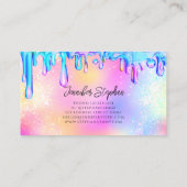 Glitter Poolse holografische drift Nails Trendy Visitekaartje (Achterkant)