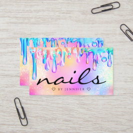 Glitter Poolse holografische drift Nails Trendy Visitekaartje