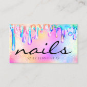 Glitter Poolse holografische drift Nails Trendy Visitekaartje (Voorkant)