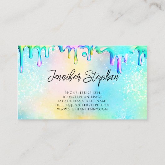 Glitter Poolse weekmaker voor holografisch gebruik Visitekaartje (Achterkant)