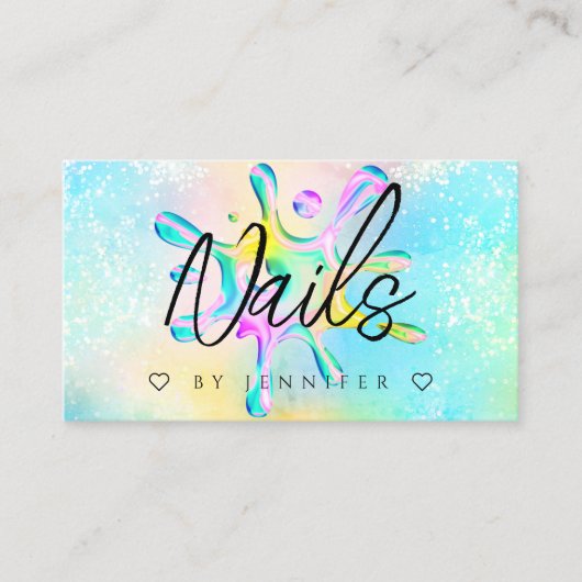 Glitter Poolse weekmaker voor holografisch gebruik Visitekaartje (Voorkant)