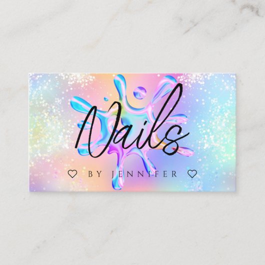 Glitter Poolse weekmaker voor holografisch gebruik Visitekaartje (Voorkant)